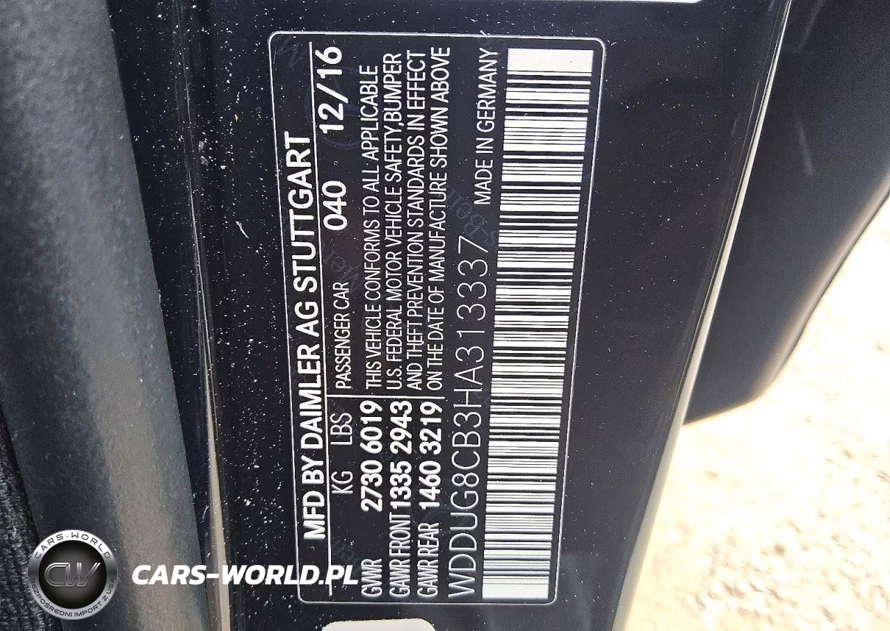 2017 Mercedes-Benz S 550 VIN:WDDUG8CB3HA313337 - 12