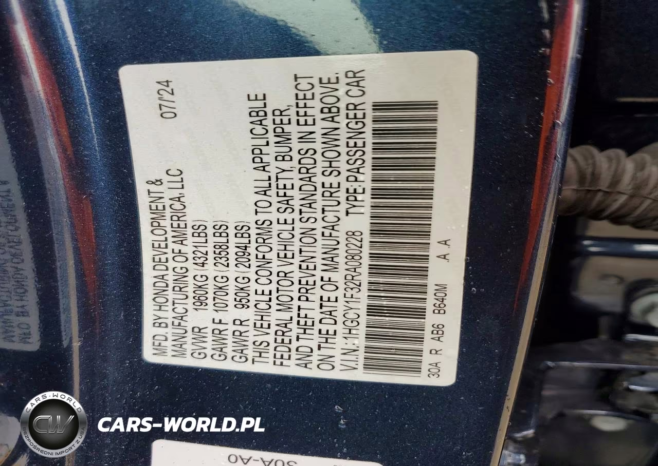 2024 Honda Accord Ex VIN:1HGCY1F32RA080228 - 12