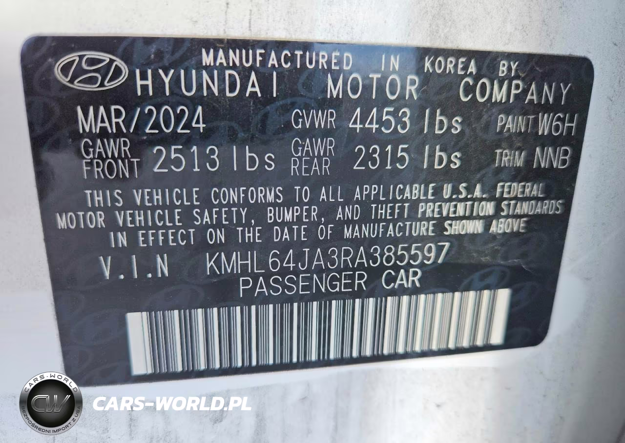 2024 Hyundai Sonata Sel VIN:KMHL64JA3RA385597 - 12