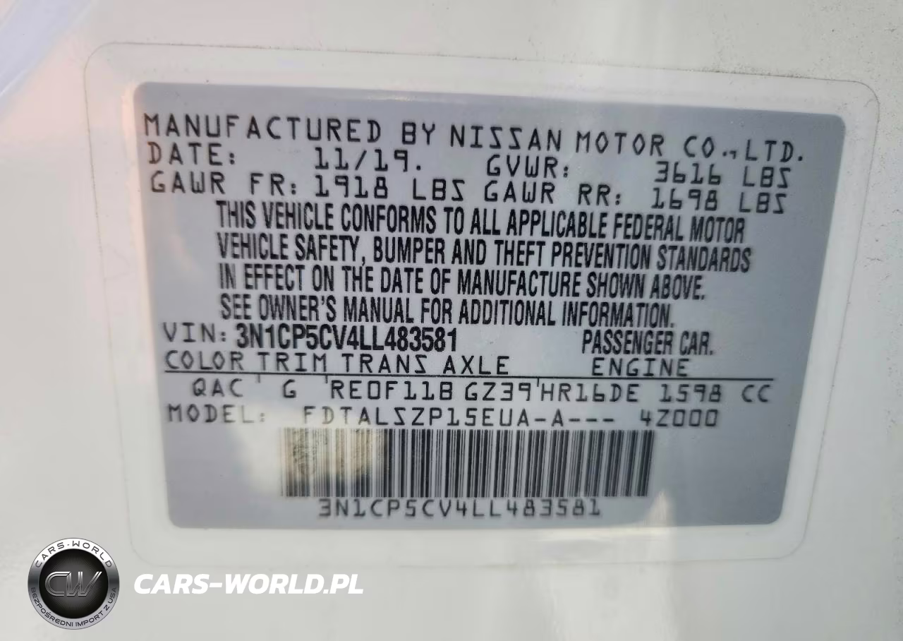 2020 Nissan Kicks Sv VIN:3N1CP5CV4LL483581 - 13