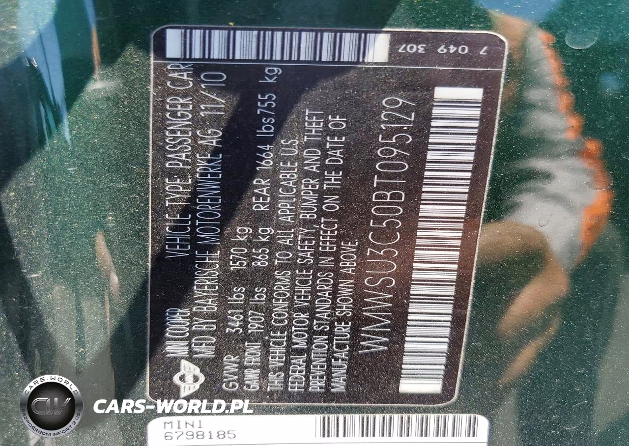 2011 Mini Cooper VIN:WMWSU3C50BT095129 - 12