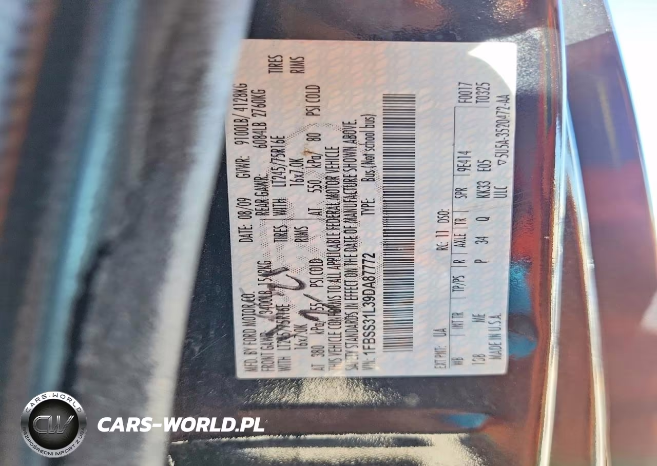 2009 Ford Econoline E350 Super Duty Wagon VIN:1FBSS31L39DA87772 - 15
