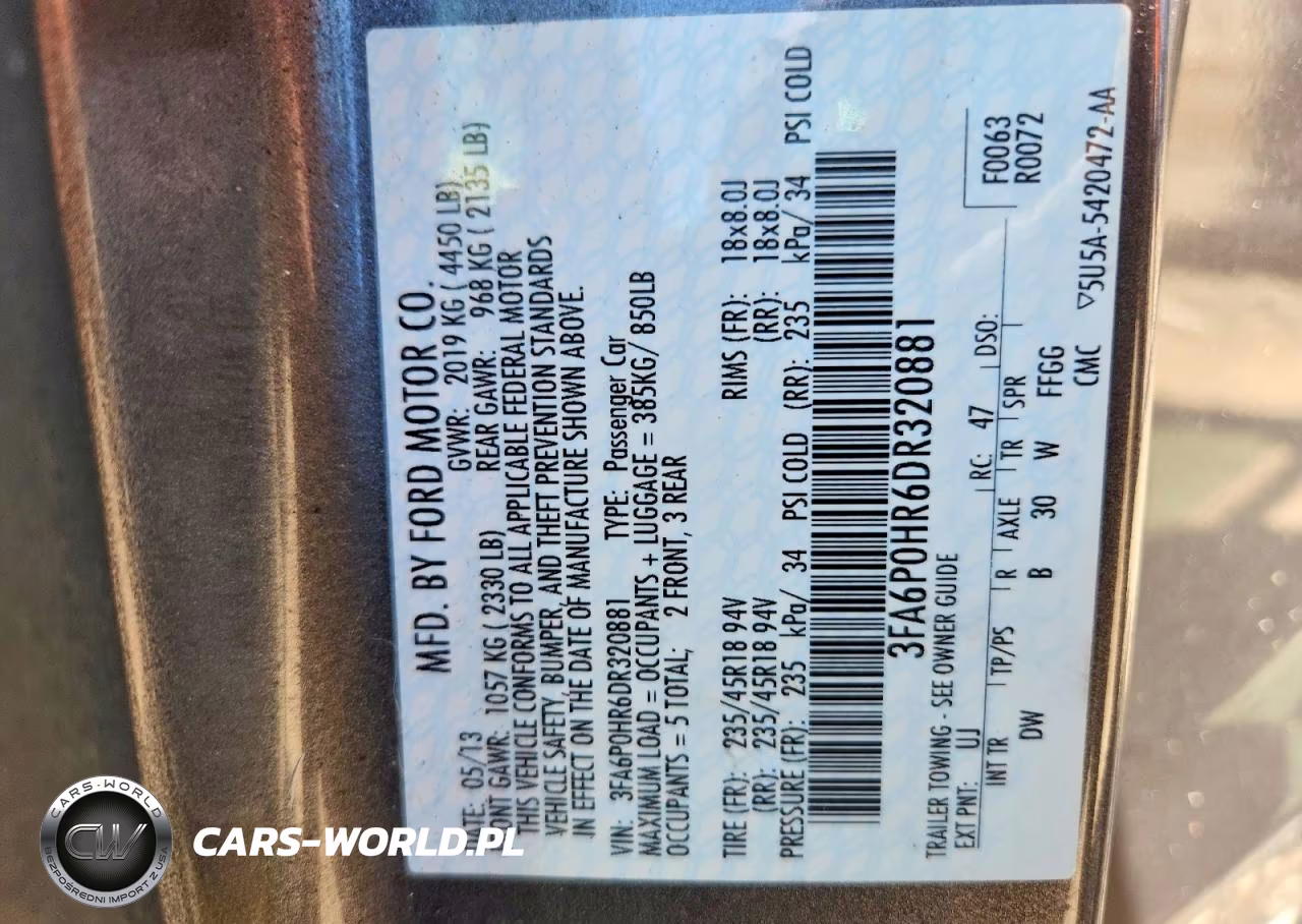 2013 Ford Fusion Se VIN:3FA6P0HR6DR320881 - 12