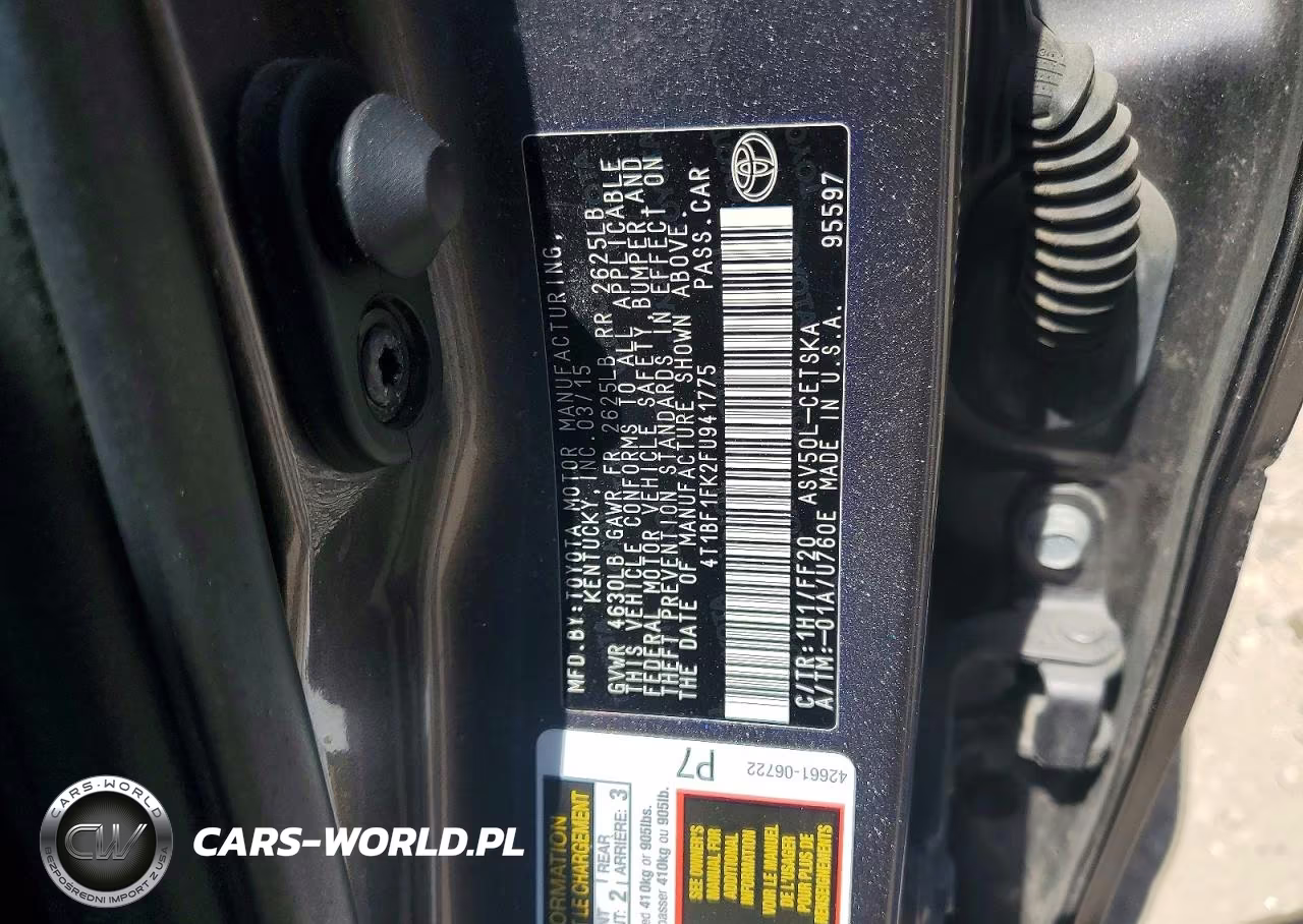 2015 Toyota Camry Se VIN:4T1BF1FK2FU941775 - 12