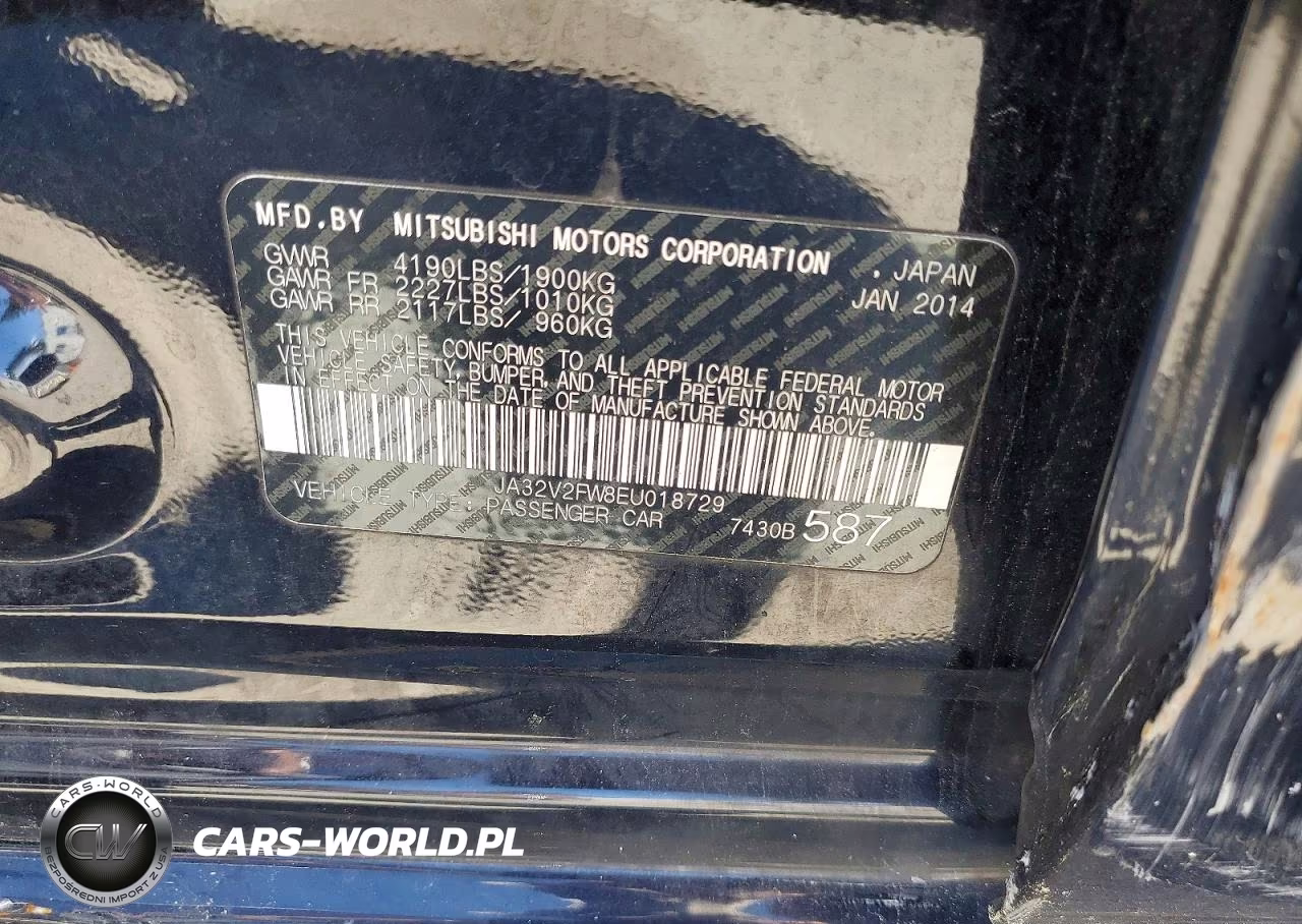 2014 Mitsubishi Lancer Se VIN:JA32V2FW8EU018729 - 12