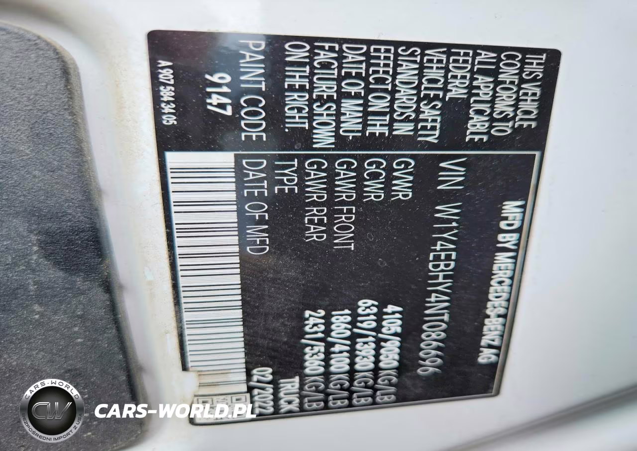 2022 Mercedes-Benz Sprinter 2500 Delivery Van VIN:W1Y4EBHY4NT086696 - 13