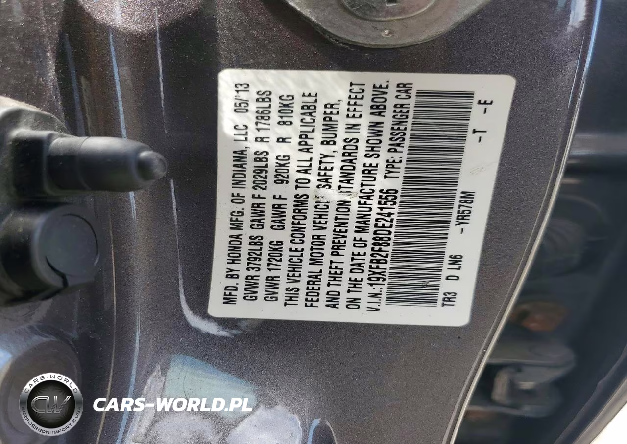 2013 Honda Civic Ex VIN:19XFB2F88DE241556 - 12