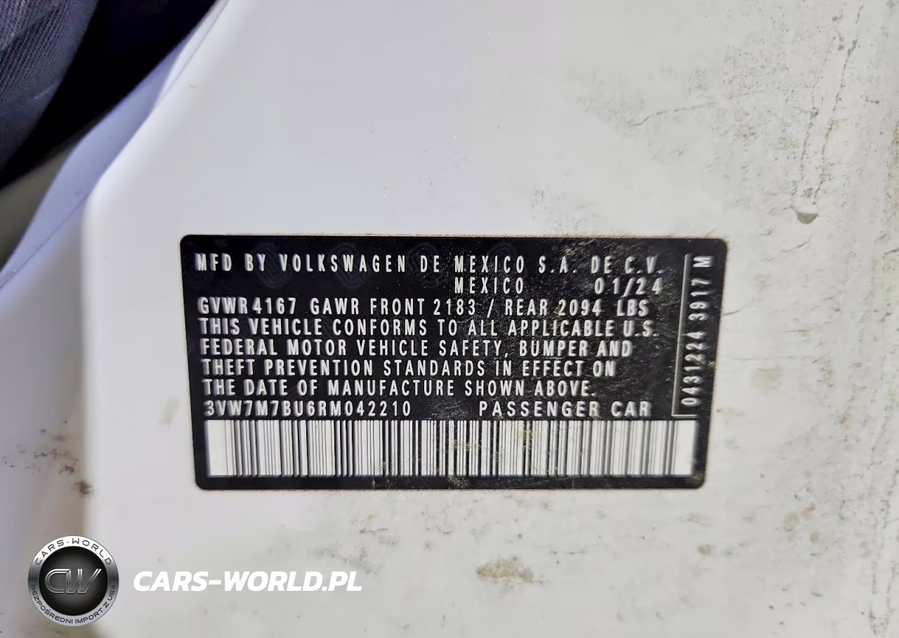 2024 Volkswagen Jetta Se VIN:3VW7M7BU6RM042210 - 12
