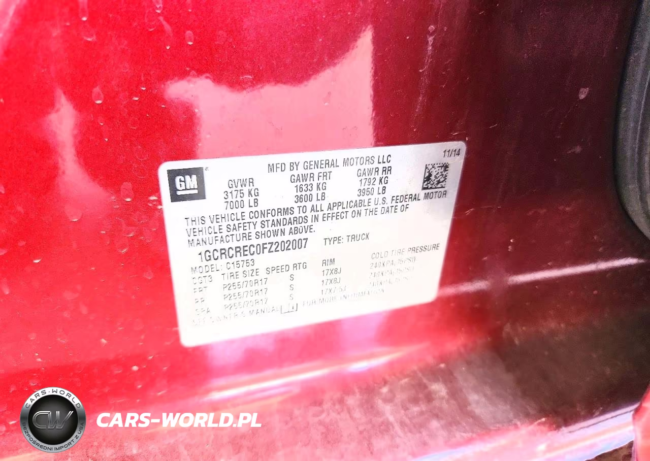 2015 Chevrolet Silverado C1500 Lt VIN:1GCRCREC0FZ202007 - 12