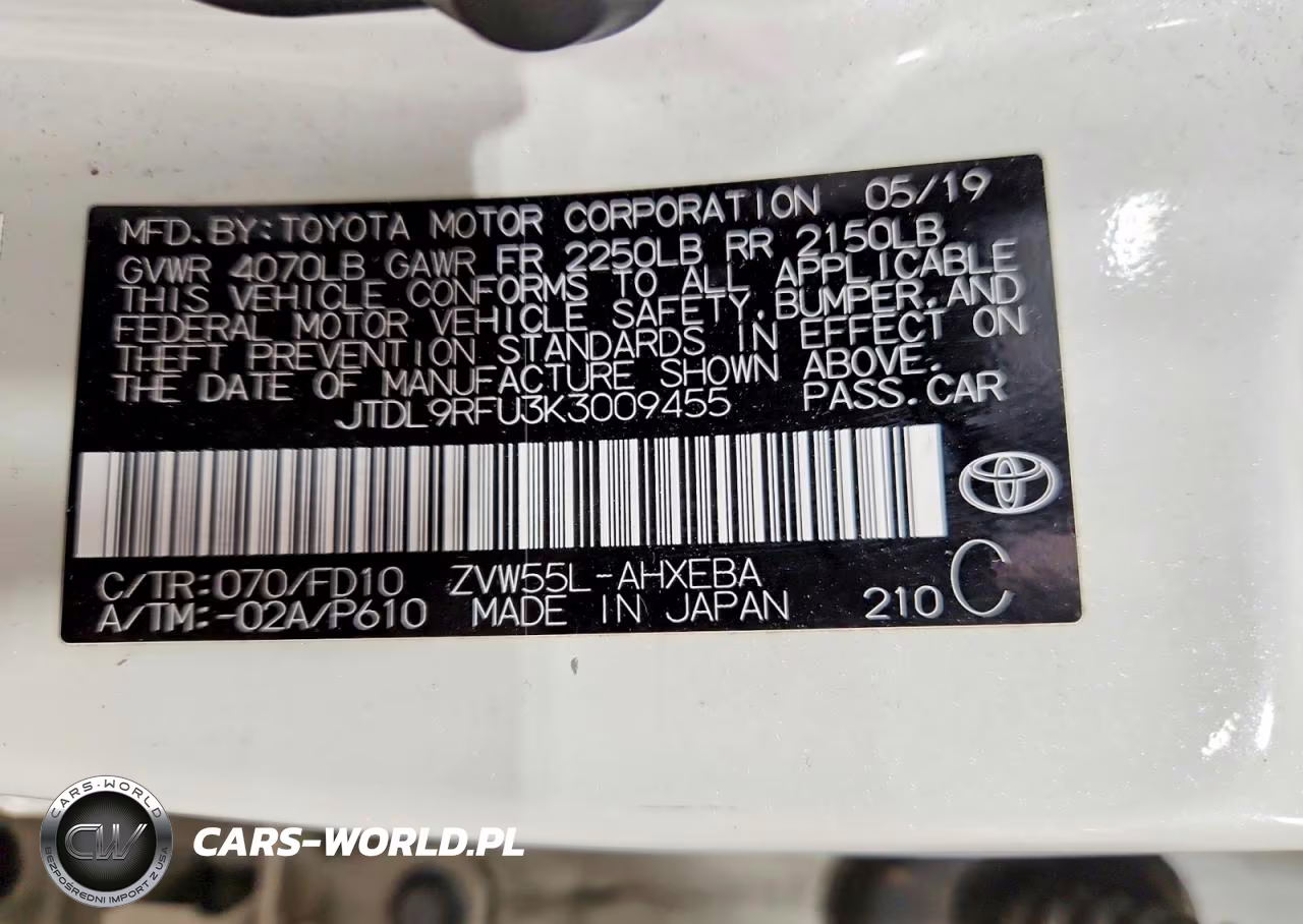 2019 Toyota Prius Le Awd-E VIN:JTDL9RFU3K3009455 - 12
