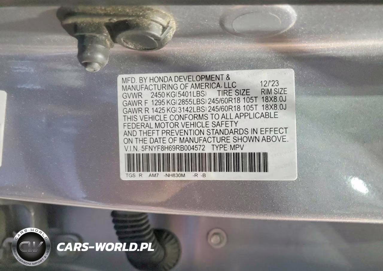 2024 Honda Passport VIN:5FNYF8H69RB004572 - 14