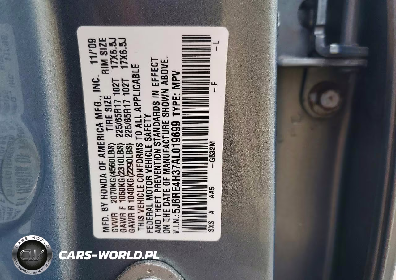 2010 Honda Cr-V Lx VIN:5J6RE4H37AL019699 - 13