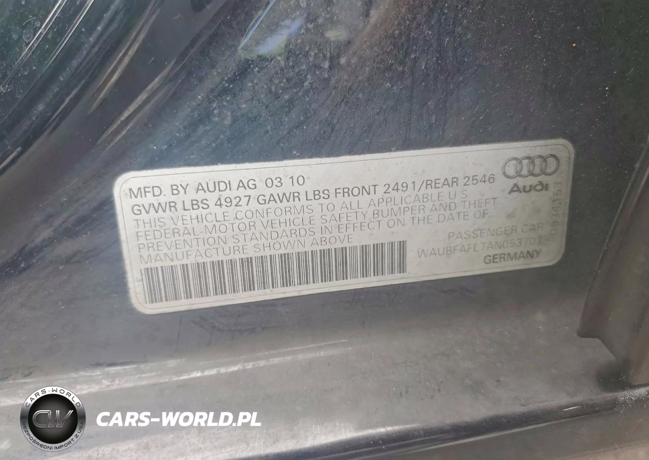 2010 Audi A4 Premium VIN:WAUBFAFL7AN053701 - 12