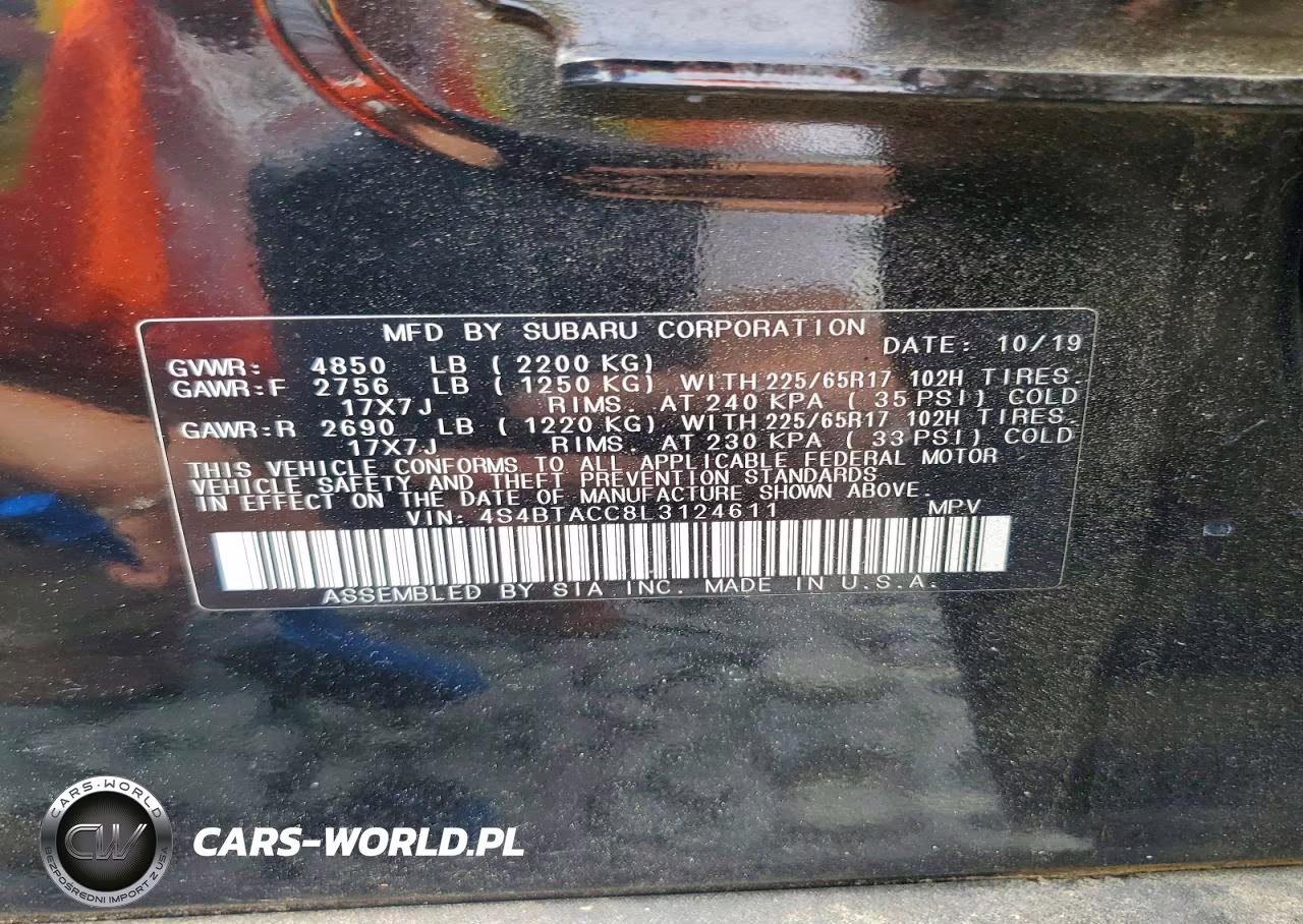 2020 Suba Outback Pr VIN:4S4BTACC8L3124611 - 13