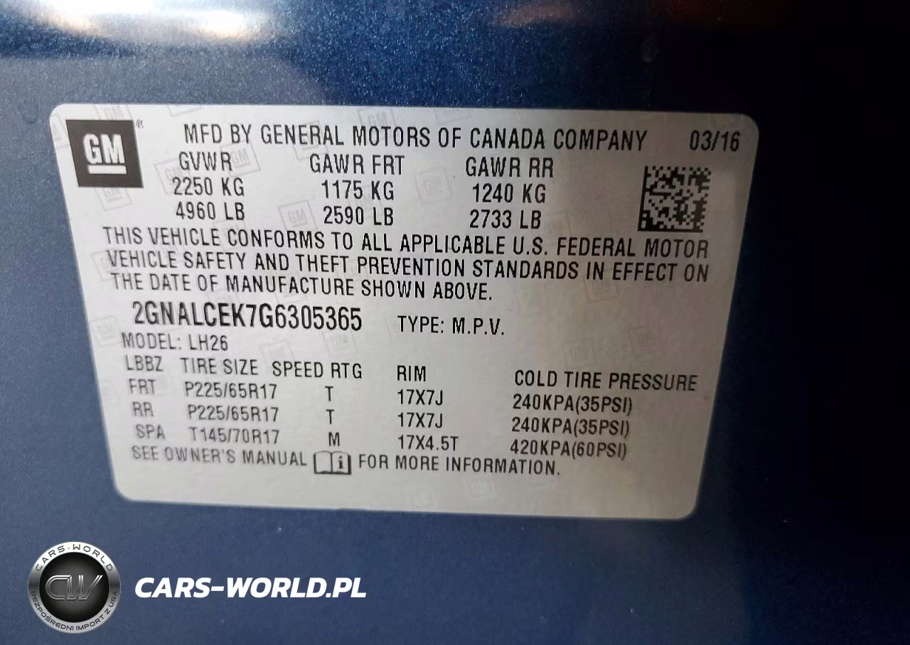 2016 Chevrolet Equinox Lt VIN:2GNALCEK7G6305365 - 12