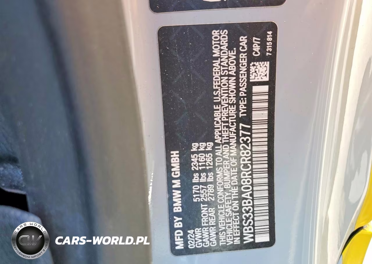 2024 BMW M4 Competition VIN:WBS33BA08RCR82377 - 12