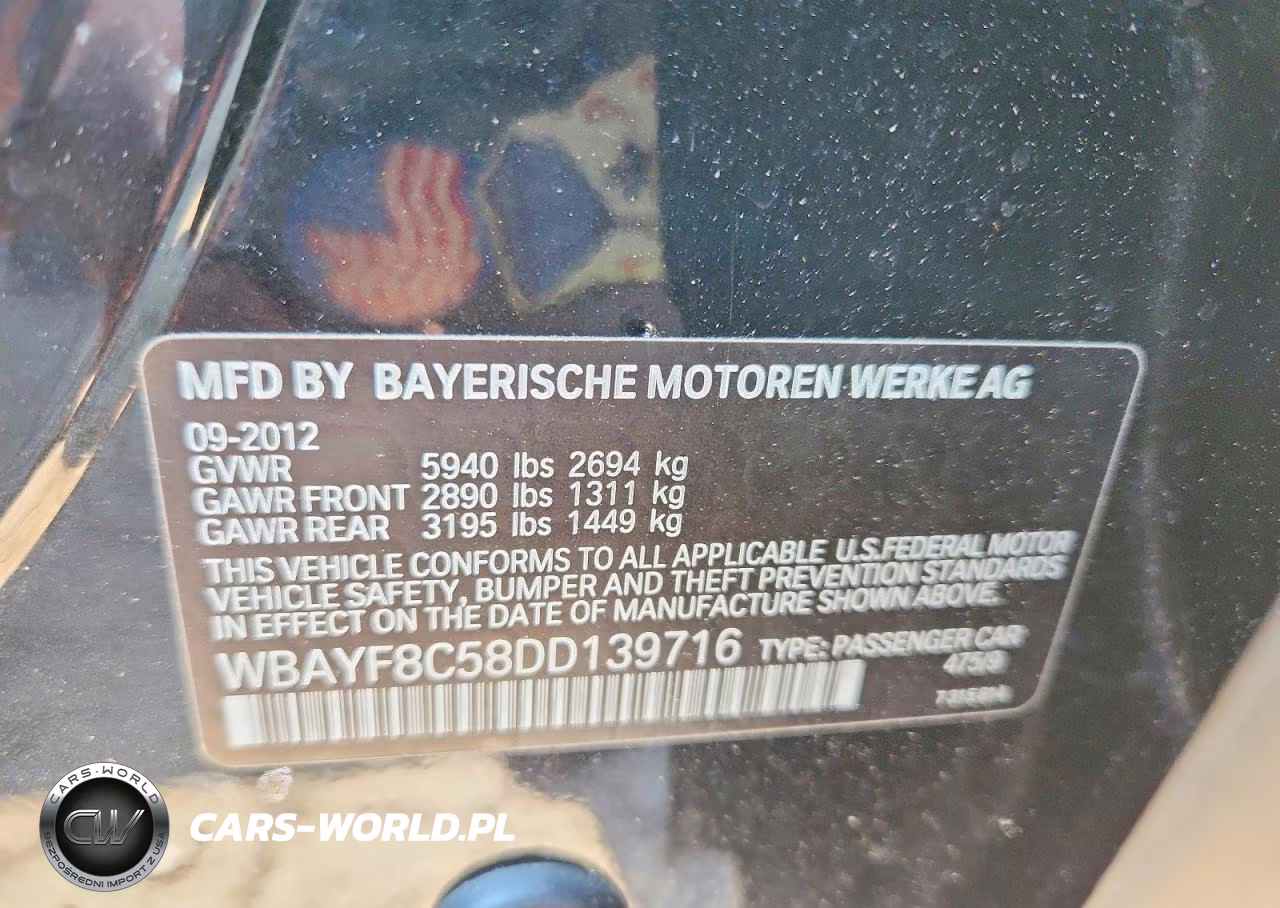 2013 BMW 750 Lxi VIN:WBAYF8C58DD139716 - 12