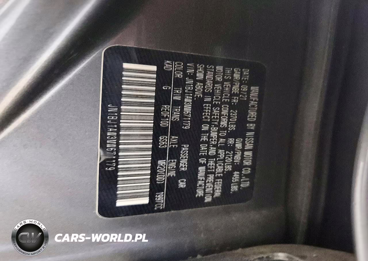 2021 Nissan Rogue Sport S VIN:JN1BJ1AW3MW671179 - 13