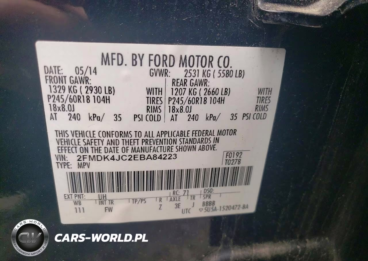 2014 Ford Edge Sel VIN:2FMDK4JC2EBA84223 - 13