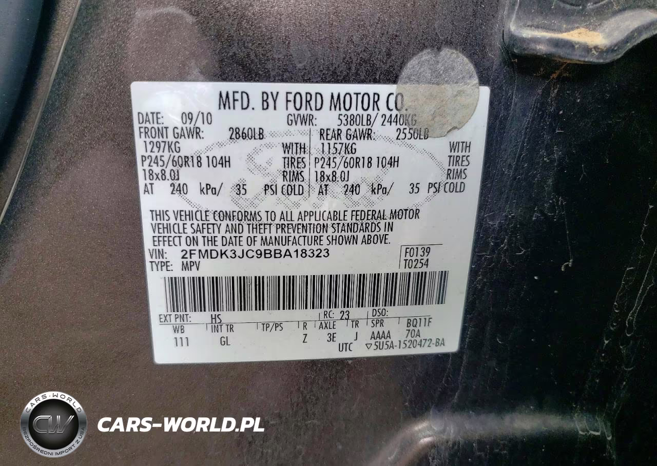 2011 Ford Edge Sel VIN:2FMDK3JC9BBA18323 - 12