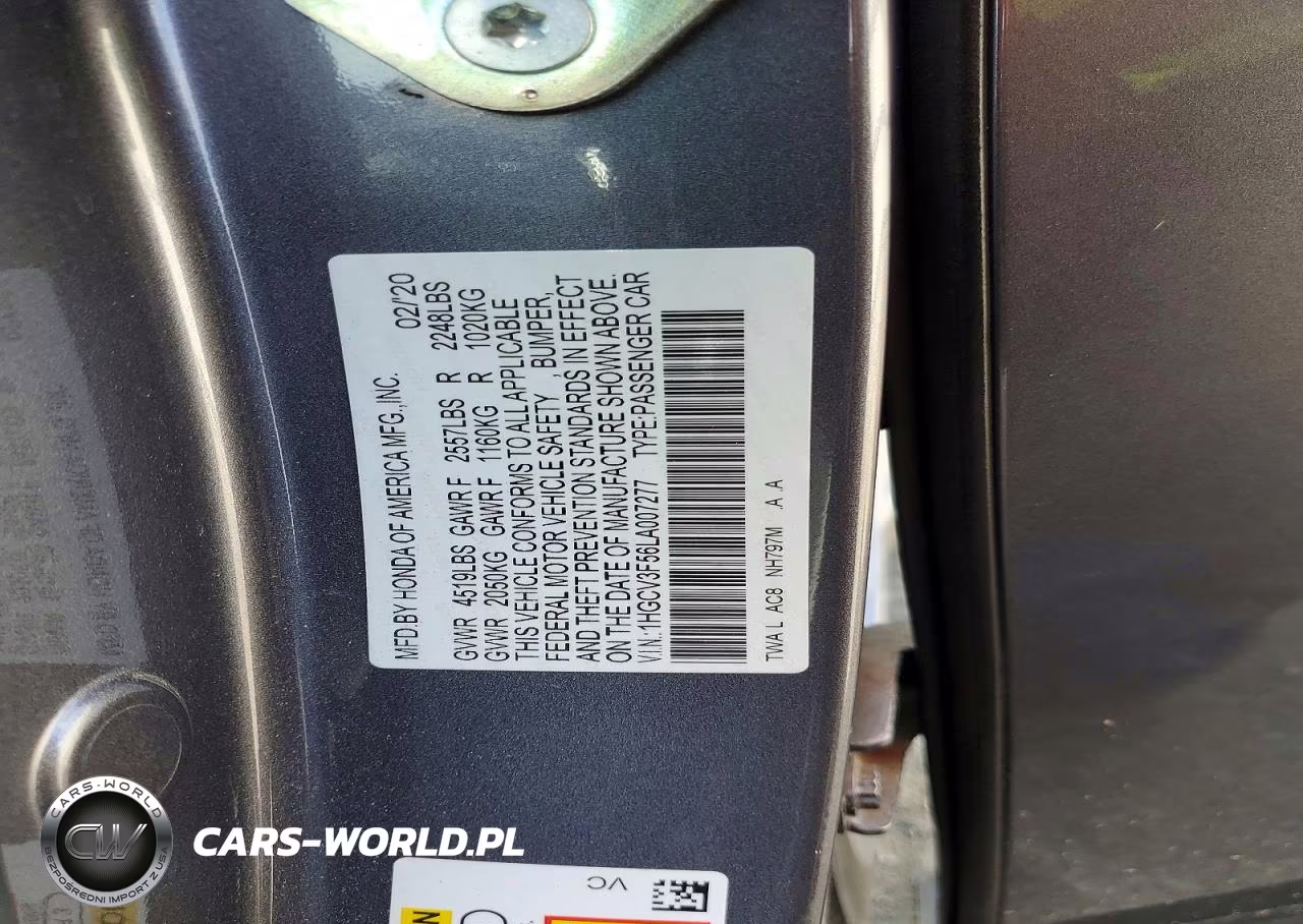 2020 Honda Accord Hybrid Exl VIN:1HGCV3F56LA007277 - 13