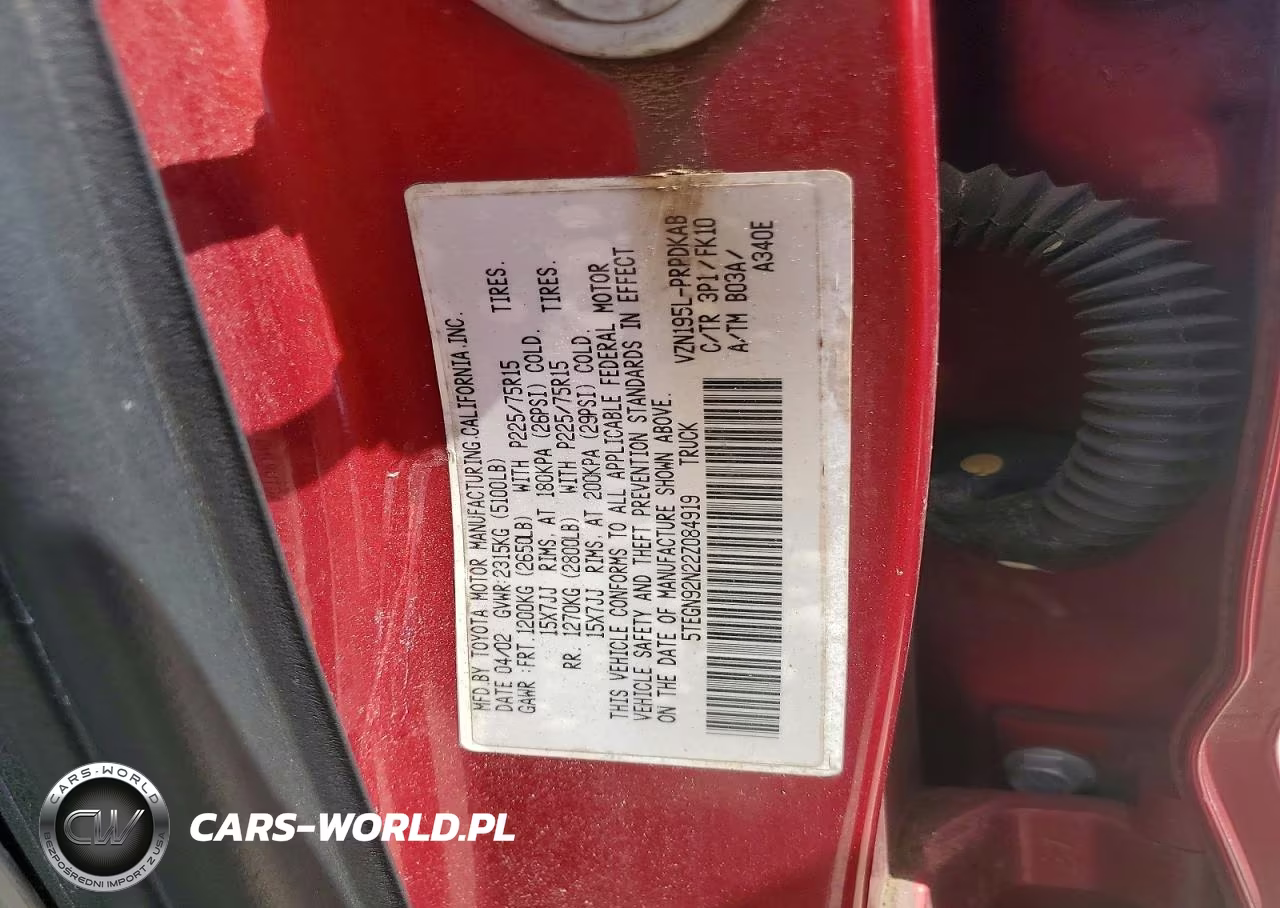 2002 Toyota Tacoma Double Cab Prerunner VIN:5TEGN92N22Z084919 - 13
