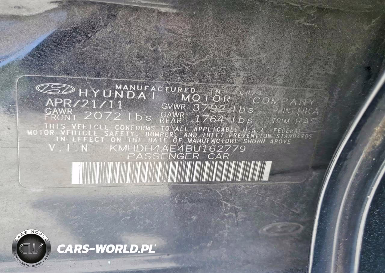2011 Hyundai Elantra Gls VIN:KMHDH4AE4BU162779 - 12