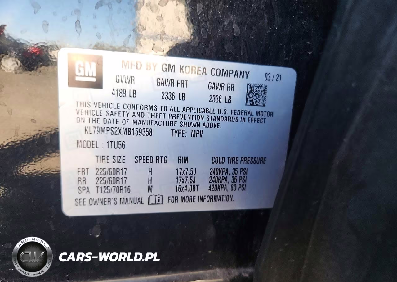 2021 Chevrolet Trailblazer Lt VIN:KL79MPS2XMB159358 - 12