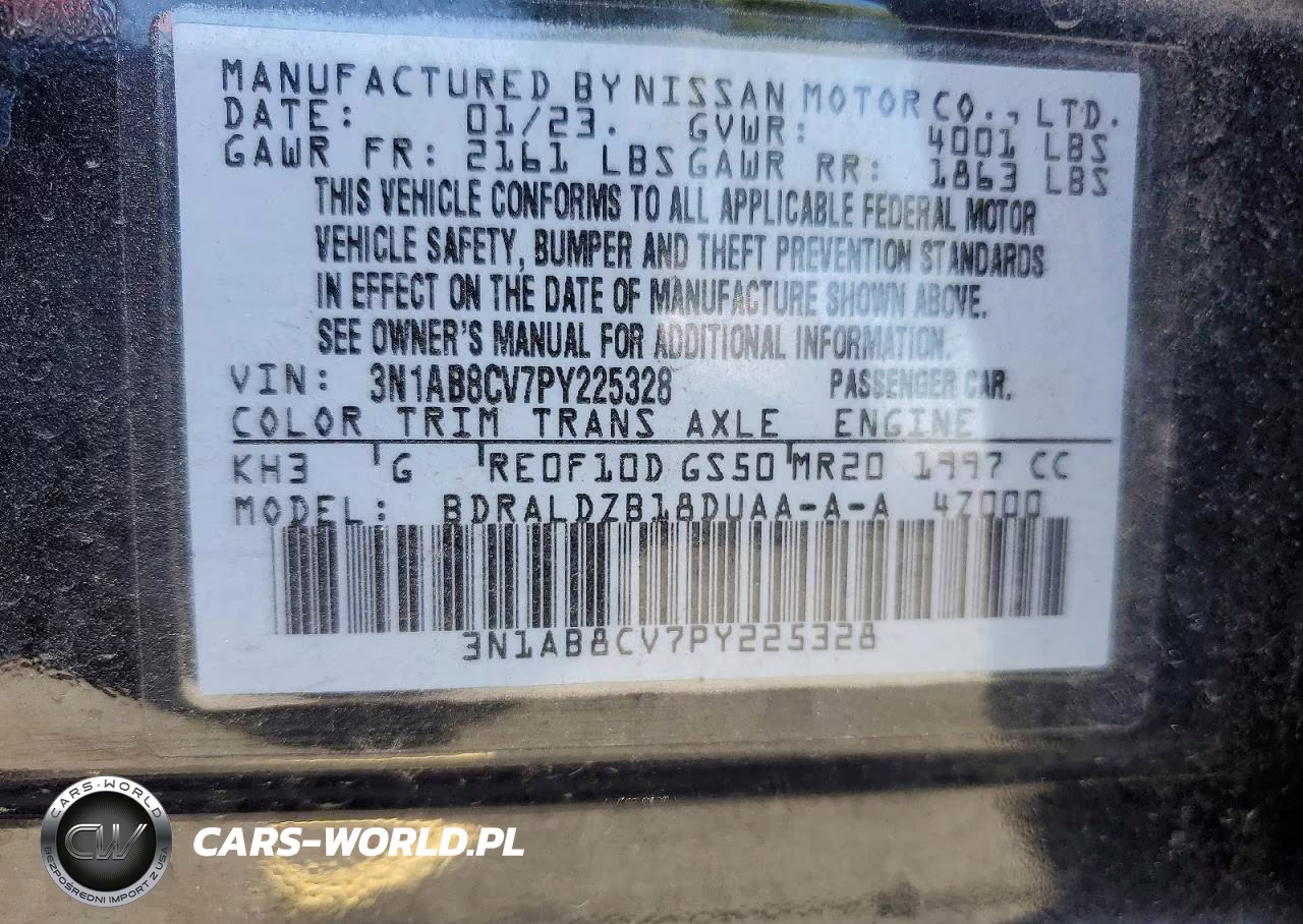 2023 Nissan Sentra Sv VIN:3N1AB8CV7PY225328 - 12