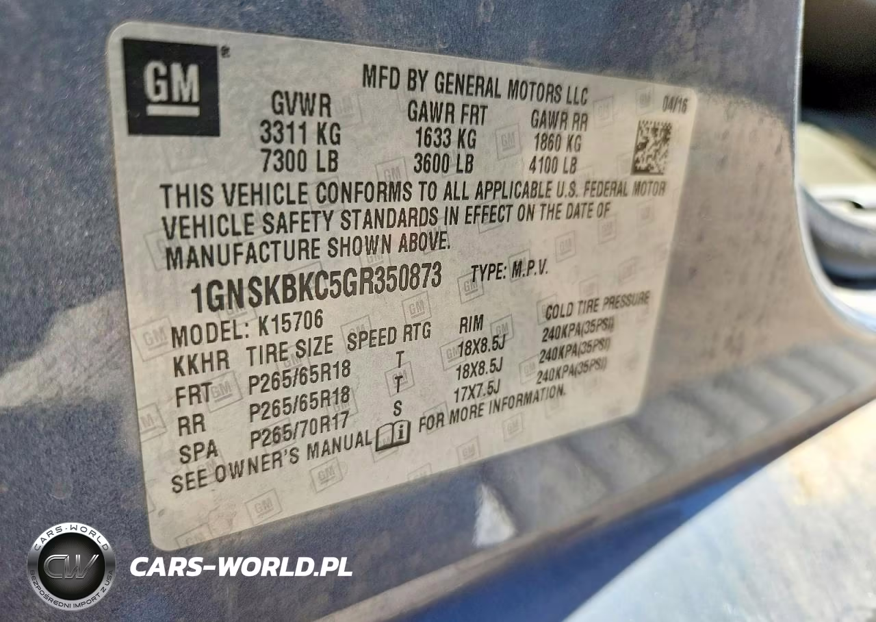 2016 Chevrolet Tahoe K1500 Lt VIN:1GNSKBKC5GR350873 - 14