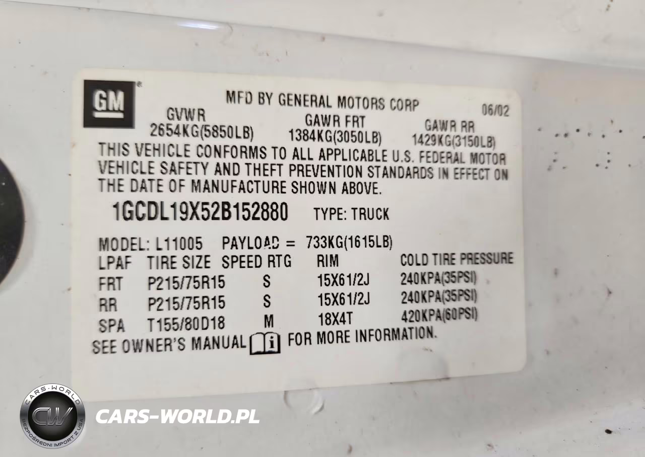 2002 Chevrolet Astro 4X4 VIN:1GCDL19X52B152880 - 13