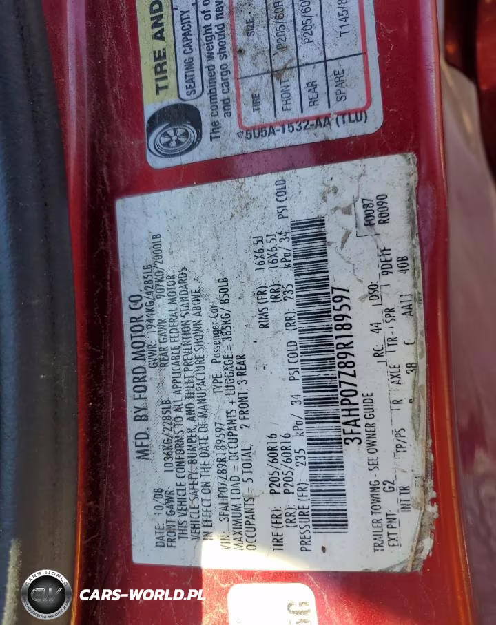 2009 Ford Fusion Se VIN:3FAHP07Z89R189597 - 12