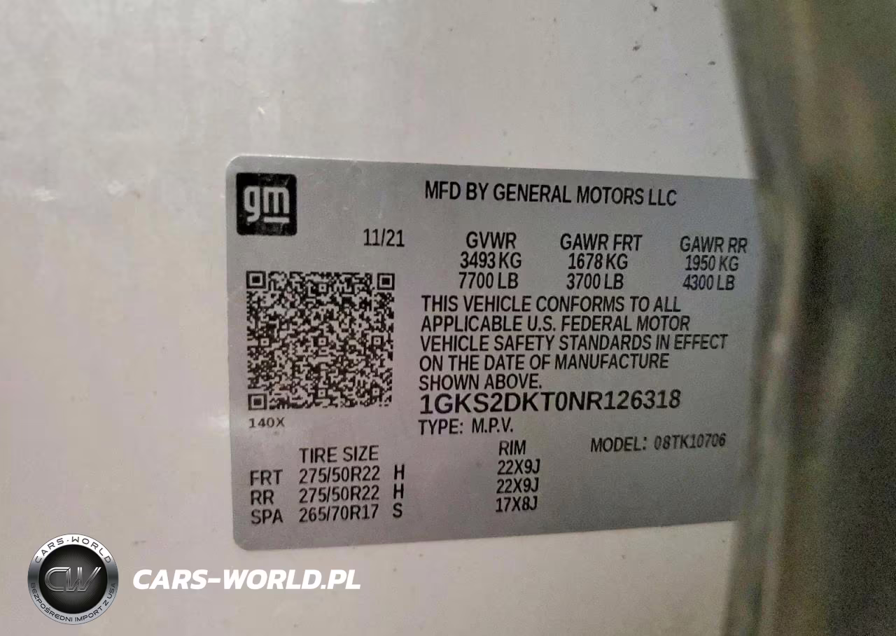 2022 GMC Yukon Denali VIN:1GKS2DKT0NR126318 - 12
