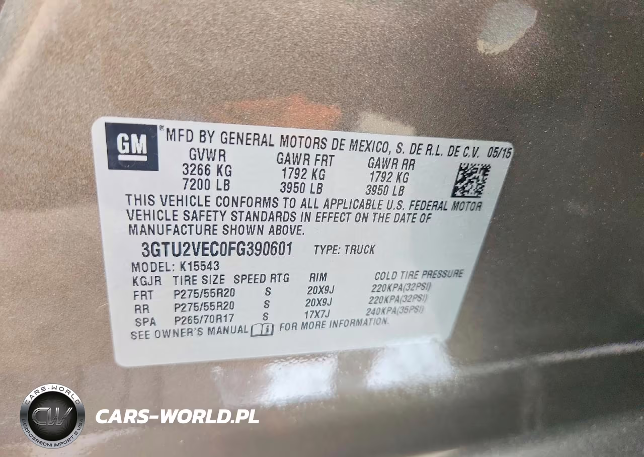 2015 GMC Sierra K1500 Slt VIN:3GTU2VEC0FG390601 - 12