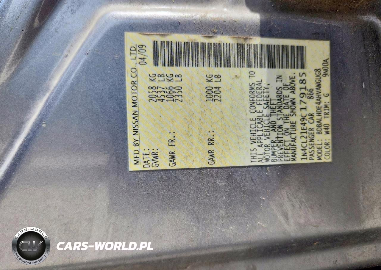 2009 Nissan Altima Hybrid VIN:1N4CL21E49C179185 - 12