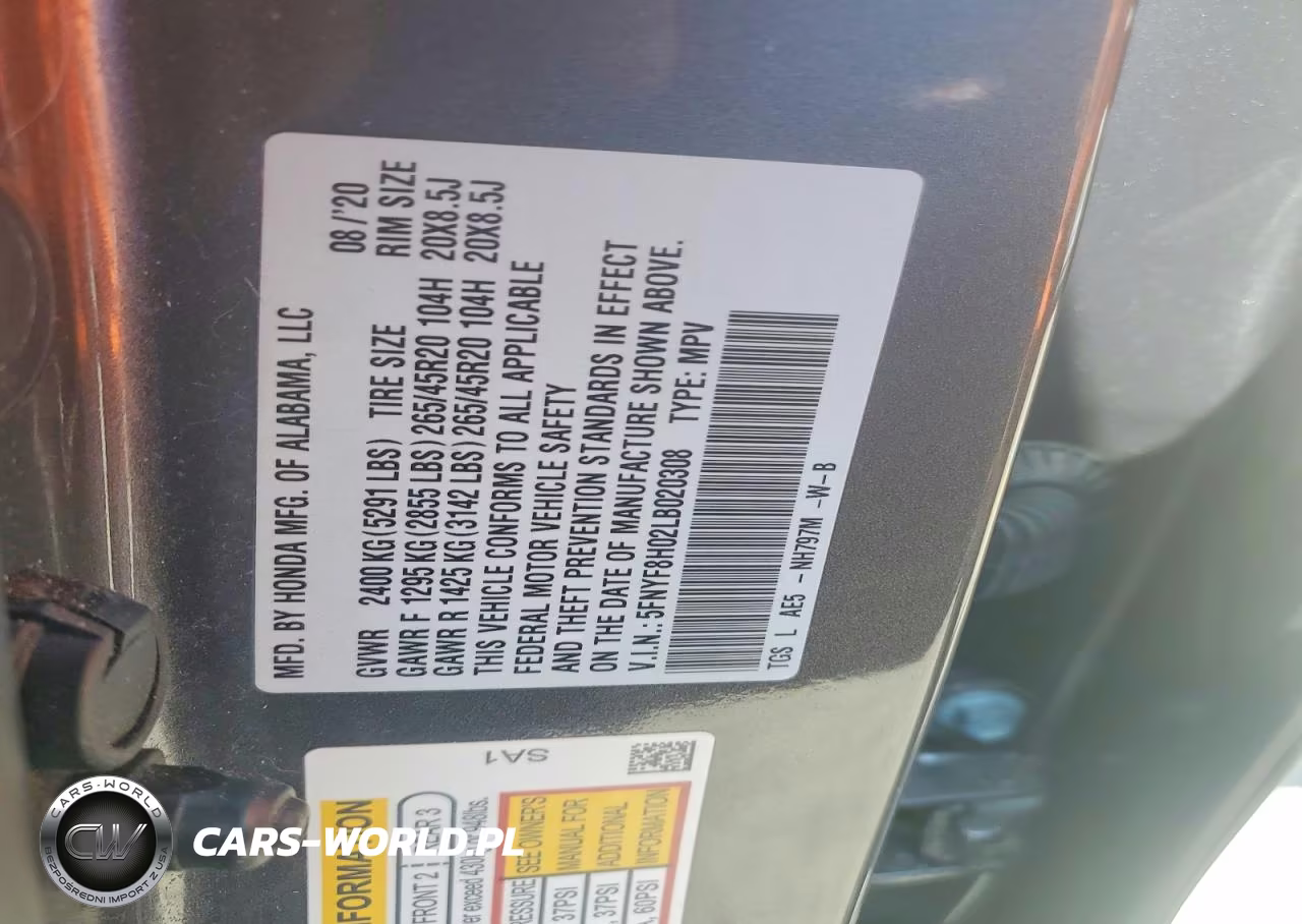 2020 Honda Passport Elite VIN:5FNYF8H02LB020308 - 12