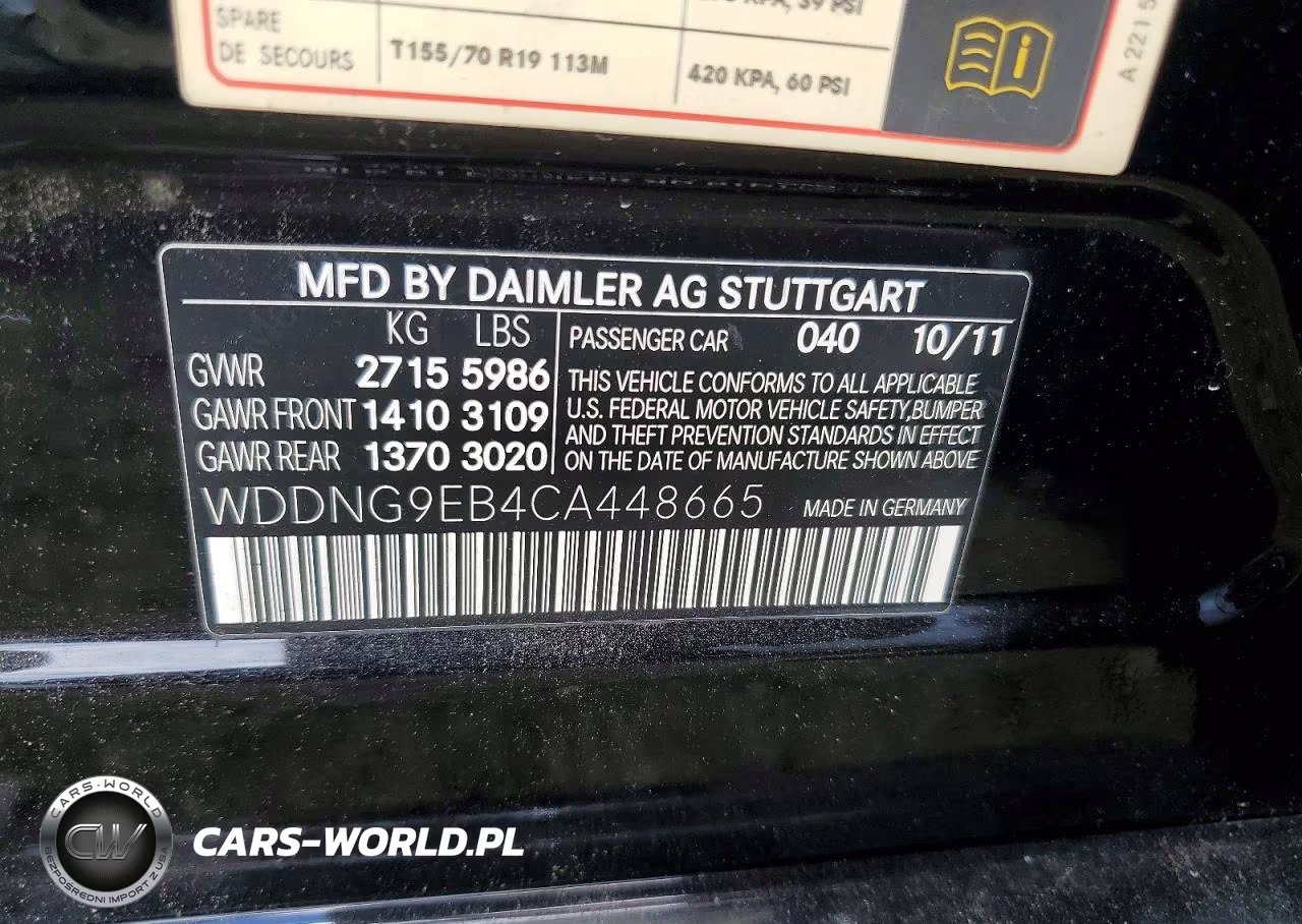 2012 Mercedes-Benz S 550 4Matic VIN:WDDNG9EB4CA448665 - 13