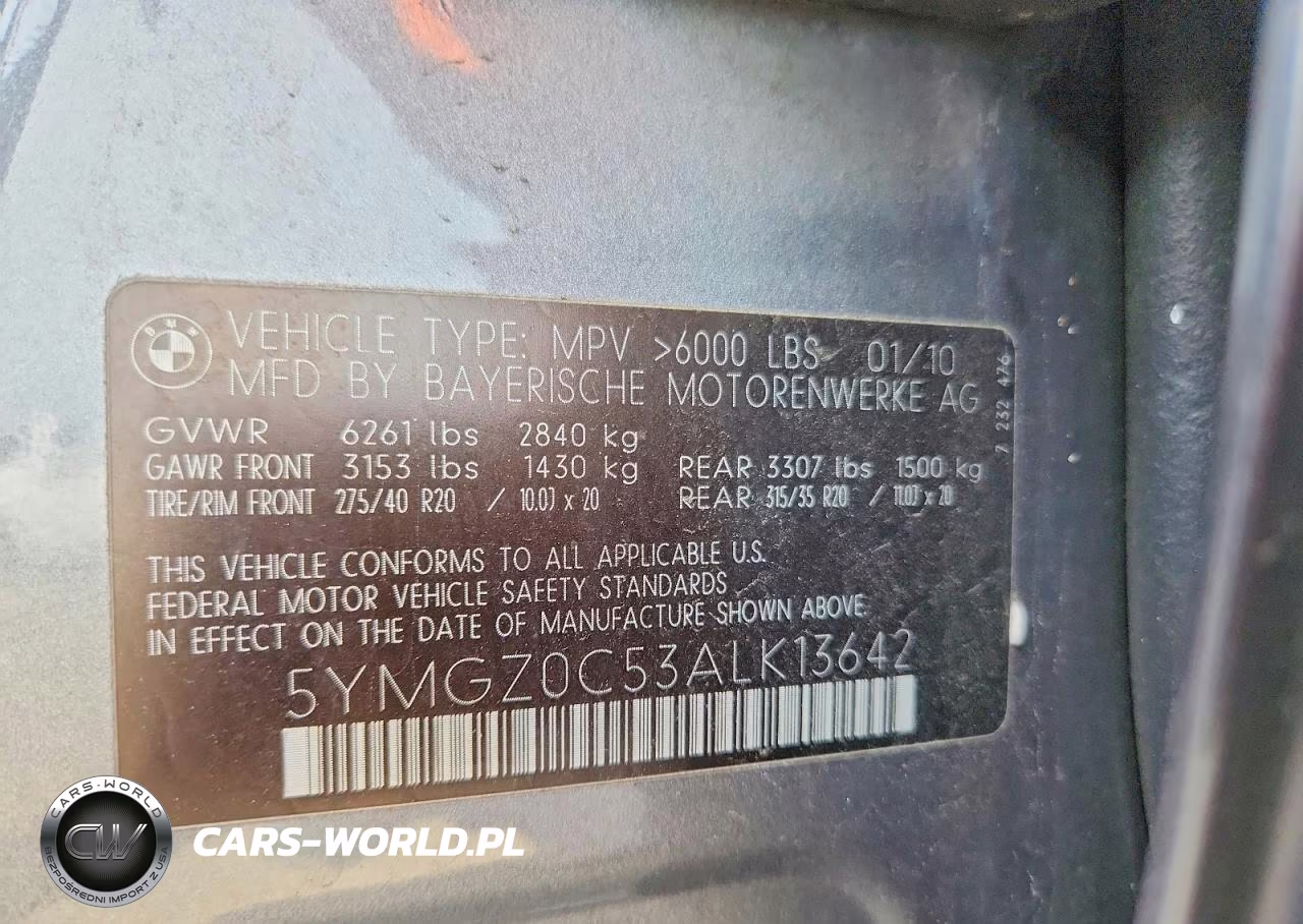 2010 BMW X6 M VIN:5YMGZ0C53ALK13642 - 13