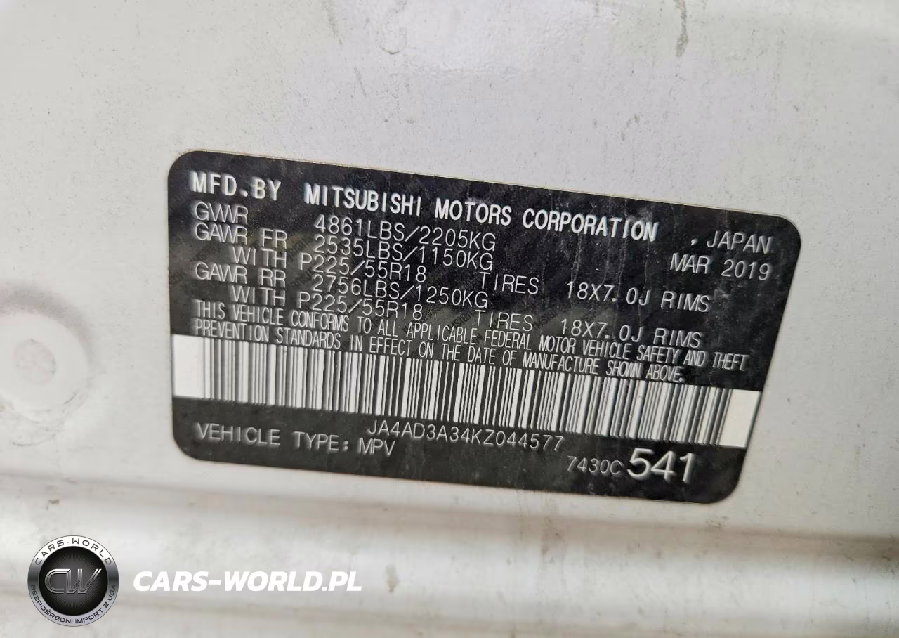2019 Mitsubishi Outlander Se VIN:JA4AD3A34KZ044577 - 14