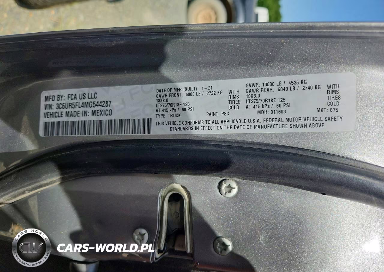 2021 Ram 2500 Laramie VIN:3C6UR5FL4MG544287 - 13