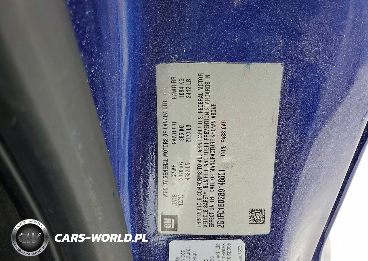 2011 Chevrolet Camaro Lt2 VIN:2G1FC1ED2B9146601 - 12