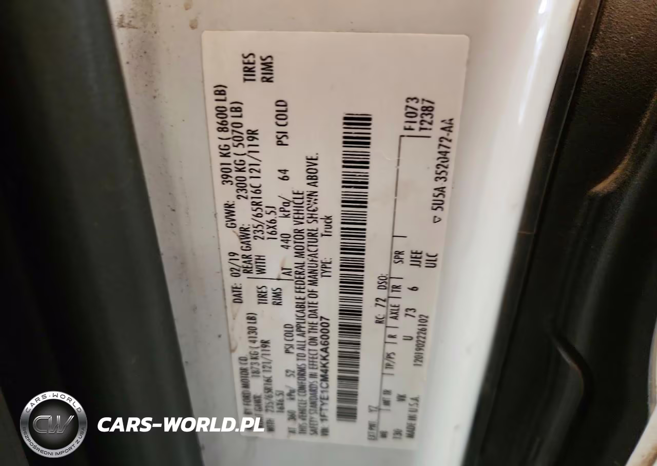 2019 Ford Transit 150 Delivery Van VIN:1FTYE1CM4KKA60007 - 13