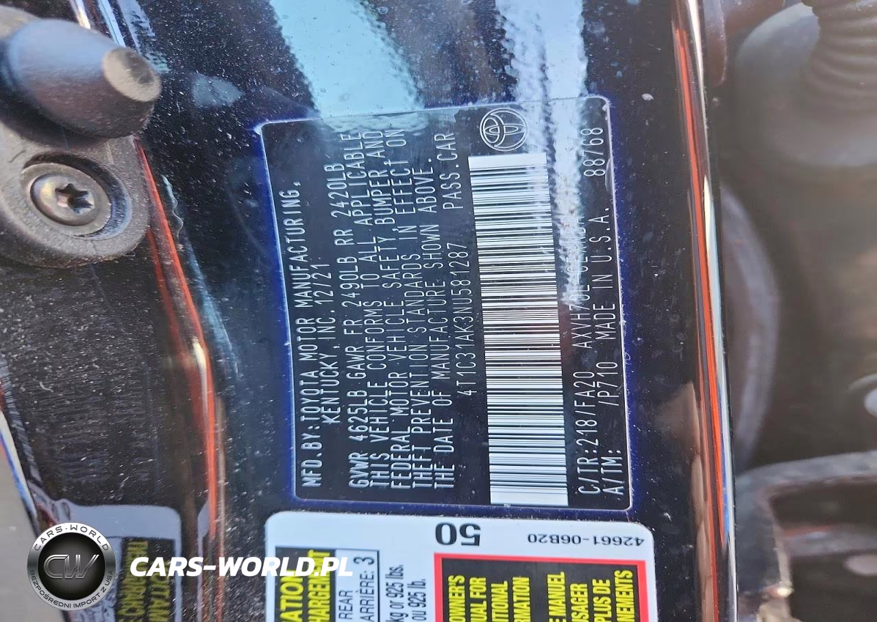 2022 Toyota Camry Le VIN:4T1C31AK3NU581287 - 12
