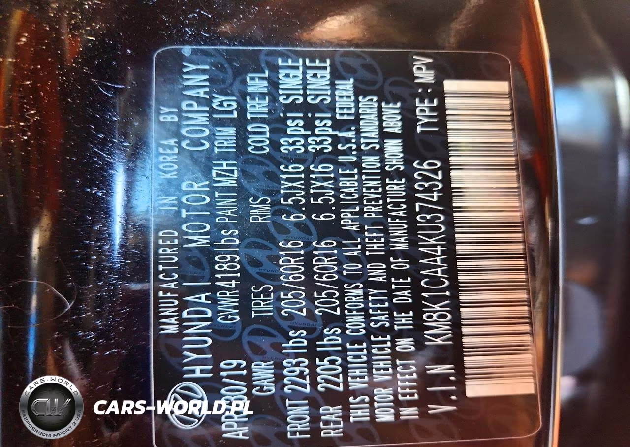 2019 Hyundai Kona Se VIN:KM8K1CAA4KU374326 - 13