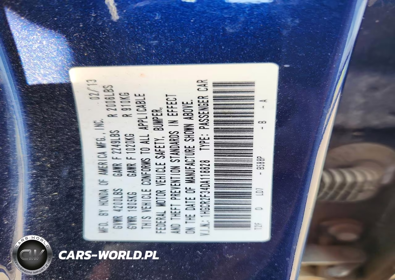 2013 Honda Accord Lx VIN:1HGCR2F34DA118828 - 12