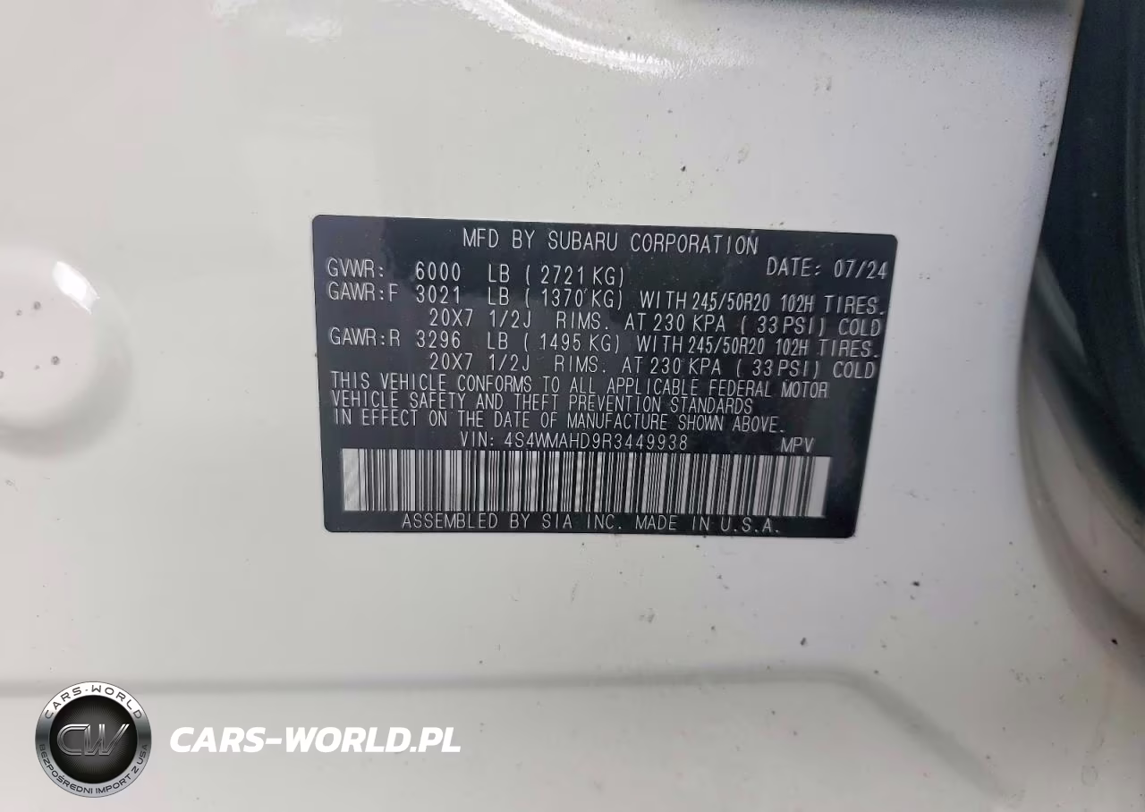 2024 Subaru Ascent Onyx Edition VIN:4S4WMAHD9R3449938 - 13