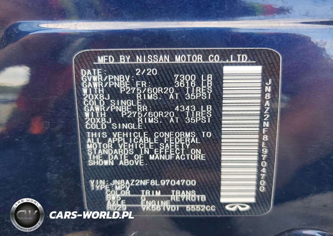 2020 Infiniti Qx80 Luxe VIN:JN8AZ2NF8L9704700 - 13