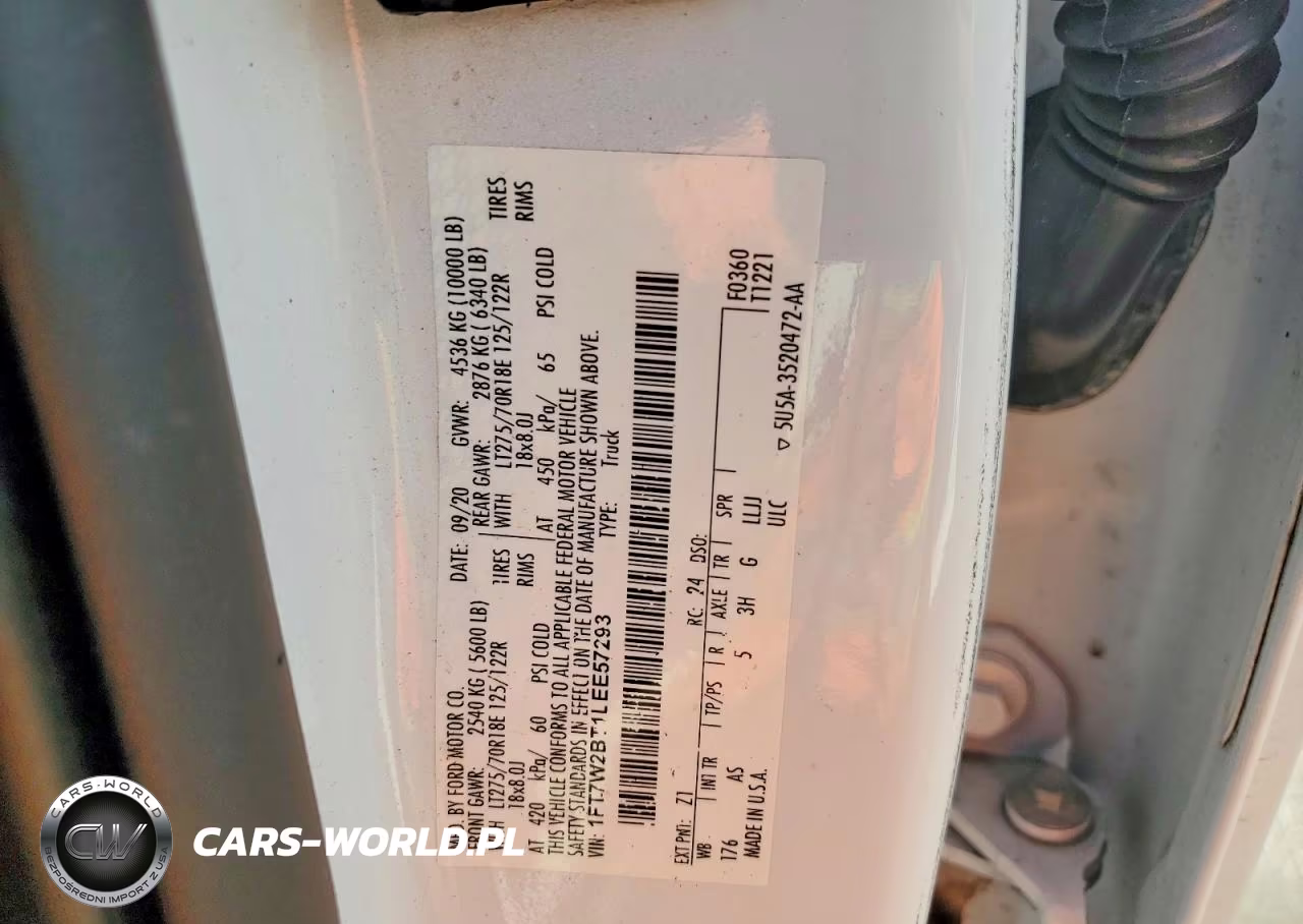 2020 Ford F250 Super Duty VIN:1FT7W2BT1LEE57293 - 12