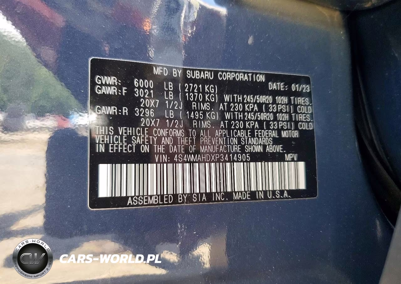 2023 Subaru Ascent Premium VIN:4S4WMAHDXP3414905 - 13