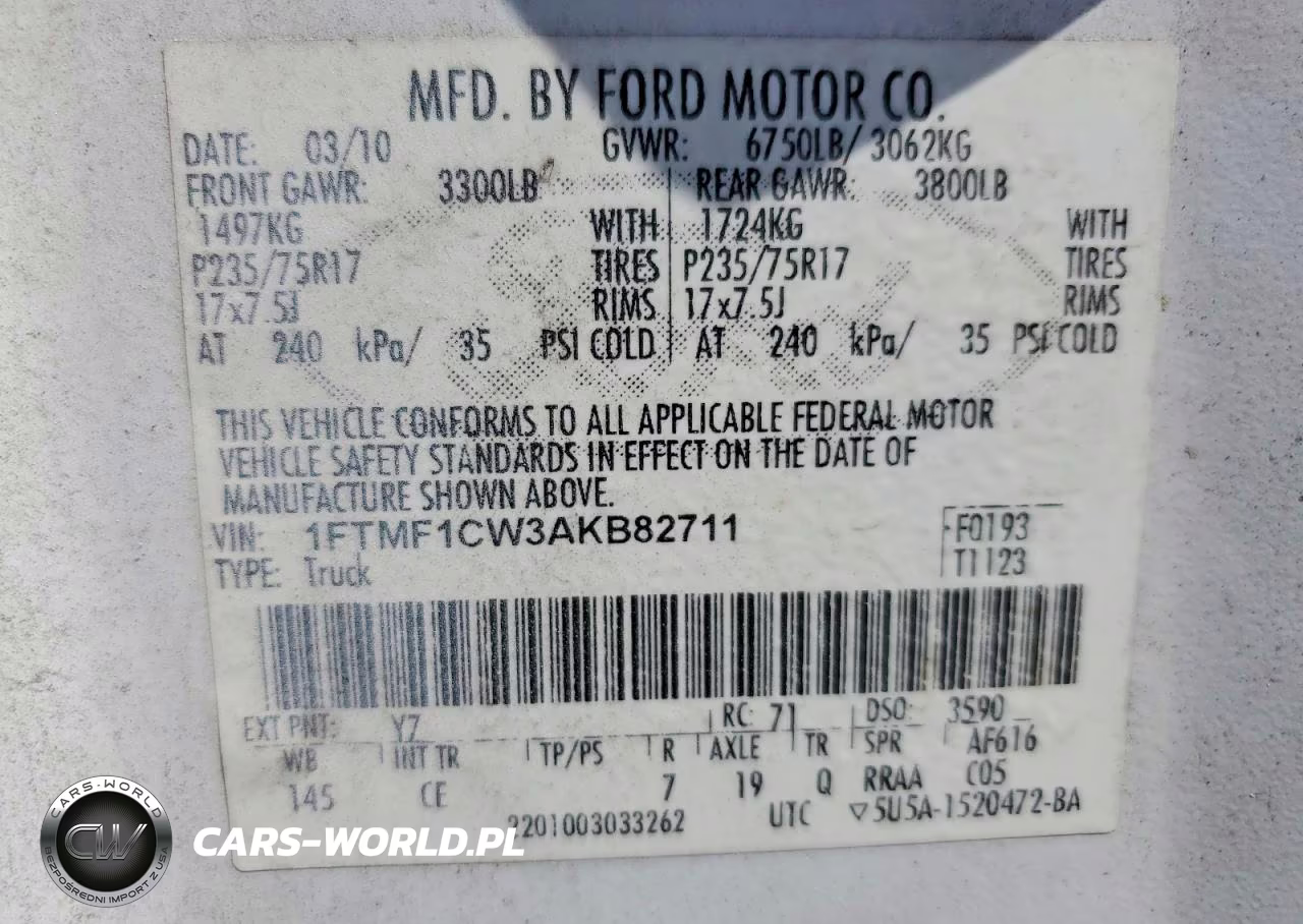 2010 Ford F150 VIN:1FTMF1CW3AKB82711 - 12
